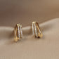 14K Solid Gold Three Claws Earrings