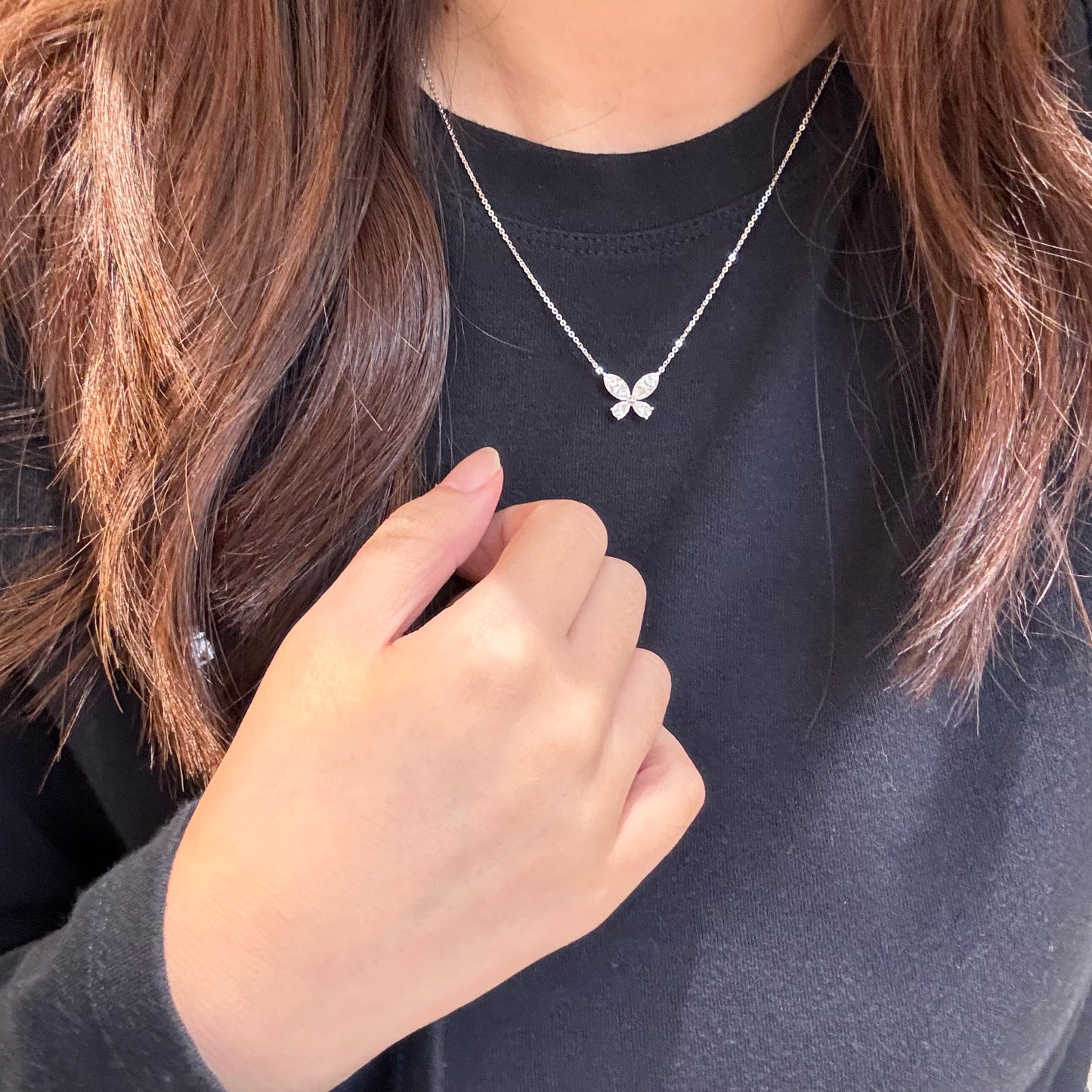 铂金Platinum PT950 Classic Butterfly Necklace