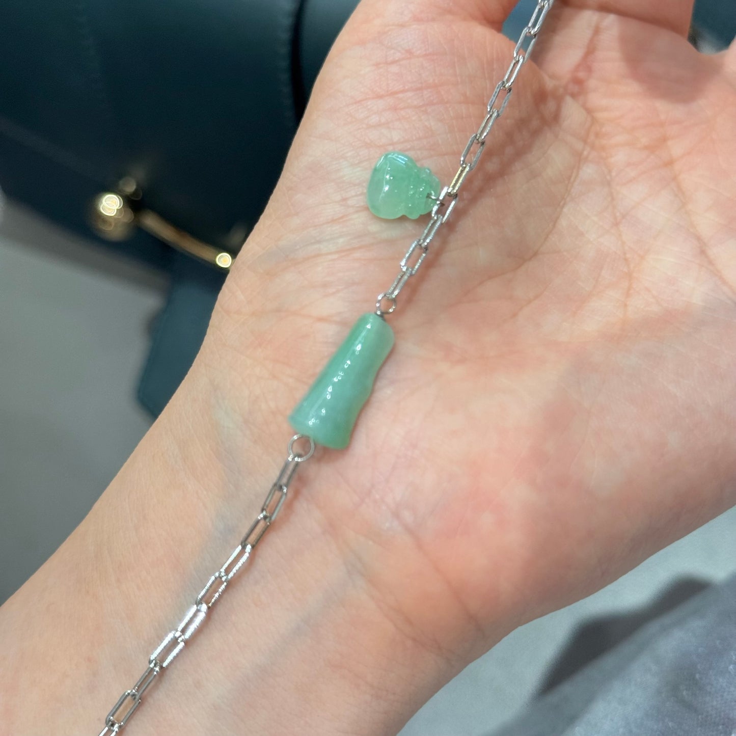 Lucky Pocket Natural Green Jadeite Bracelet