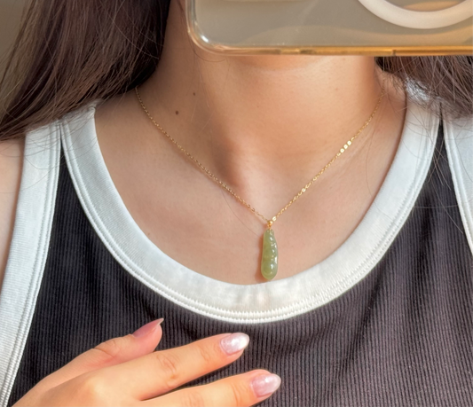 Green Pea Natural Jade Necklace