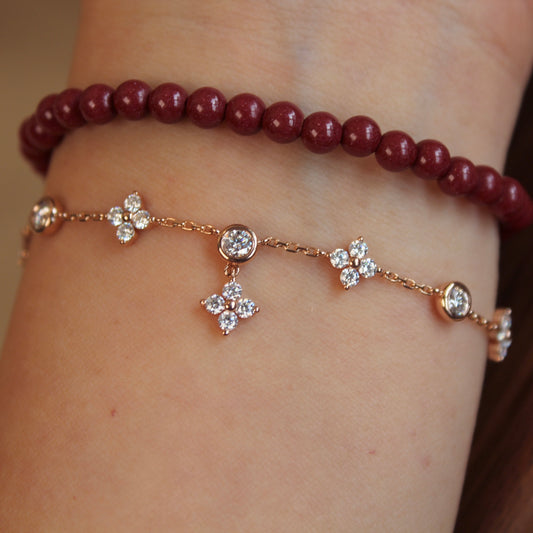 14K Solid Gold Fairy Clover Bracelet