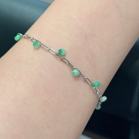 Natural Green Jadeite Cute Bracelet