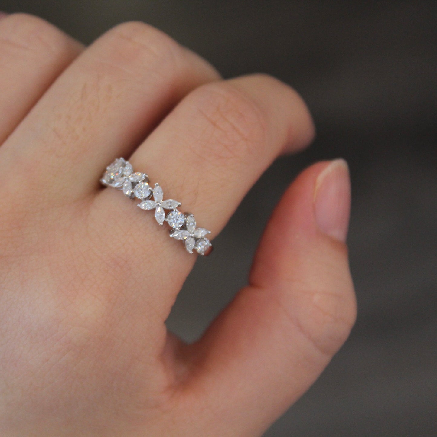 Blooming Clover of Wishes Moissanite Ring