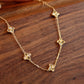 14K Solid Gold Clover Bracelet 双面车花工艺