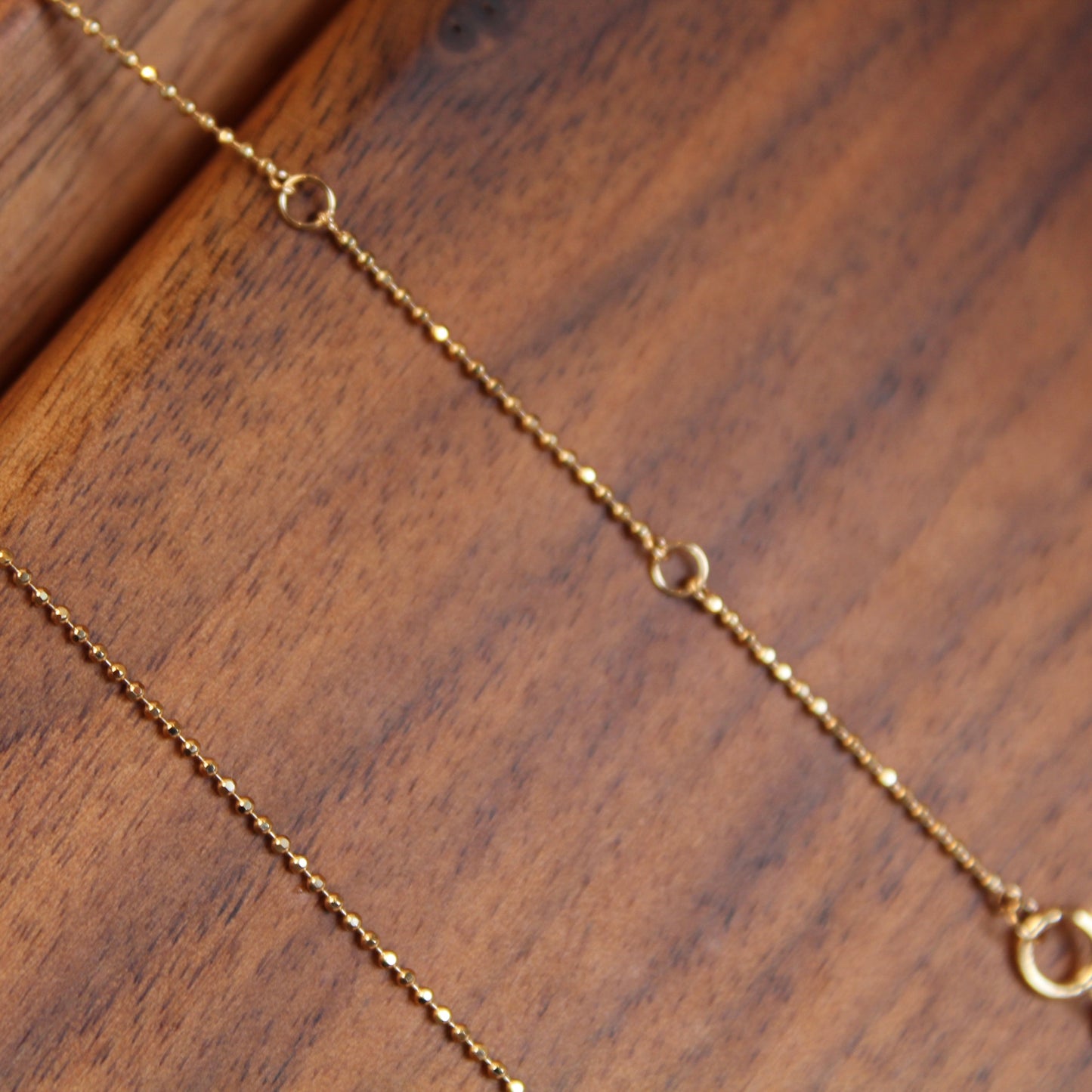 14K Solid Gold Plain Chain Necklace闪珠链