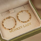 18K Solid Gold Twisted Hoop Earrings, 24mm