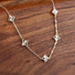 14K Solid White Gold Clover Bracelet 双面车花工艺