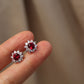 Lab-Grown Ruby Sunflower Stud Earrings