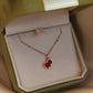 14K Solid Rose Gold Red Agate Hulu Necklace