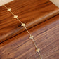 14K Solid Gold Clover Bracelet 双面车花工艺