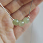 Green Beans Natural Jade Necklace, Sterling Silver