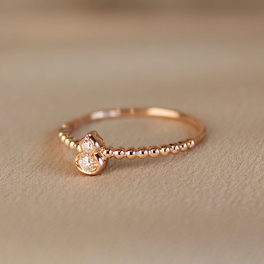 14K Solid Rose Gold Hulu Ring