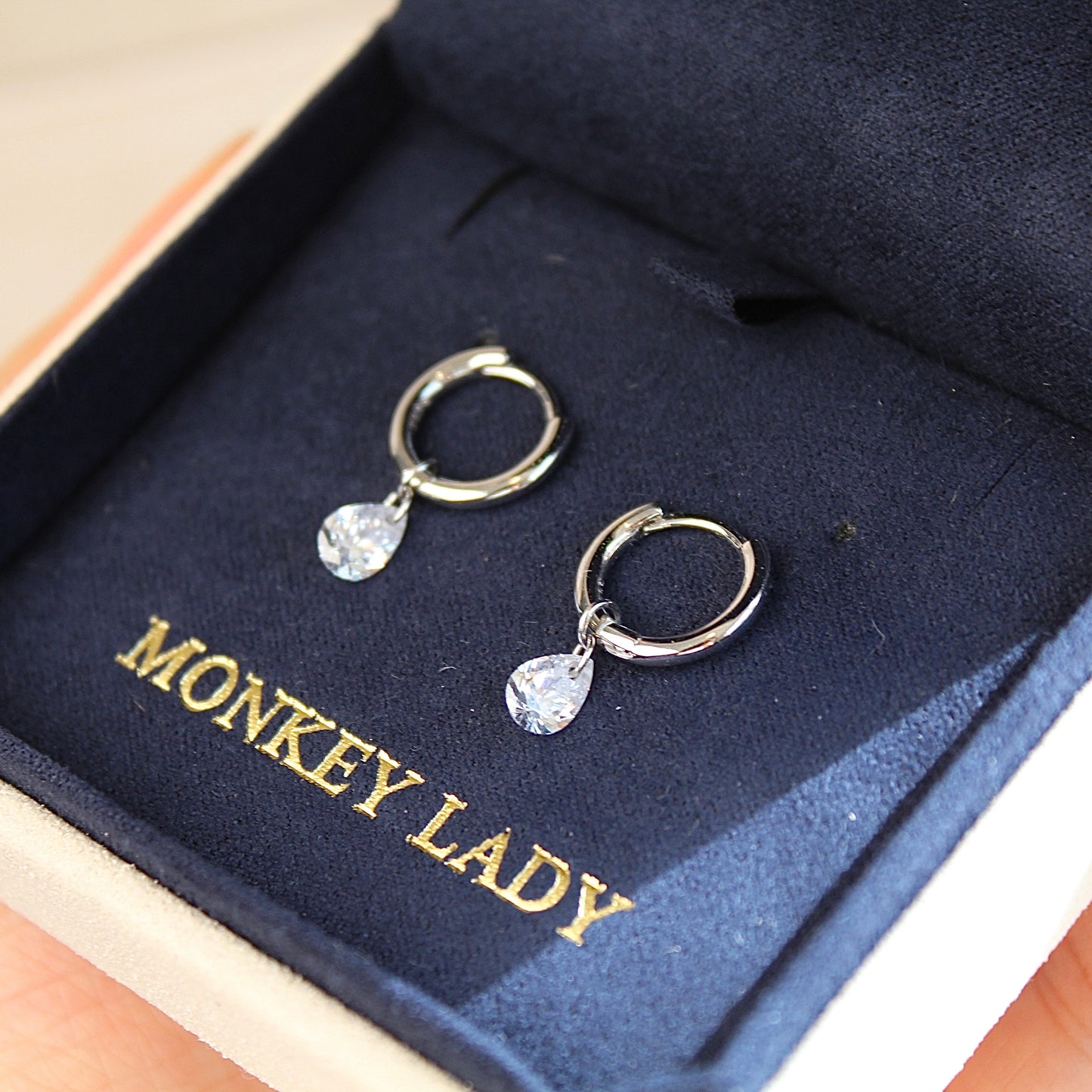 Jennie-Style Pear Hoop Earrings