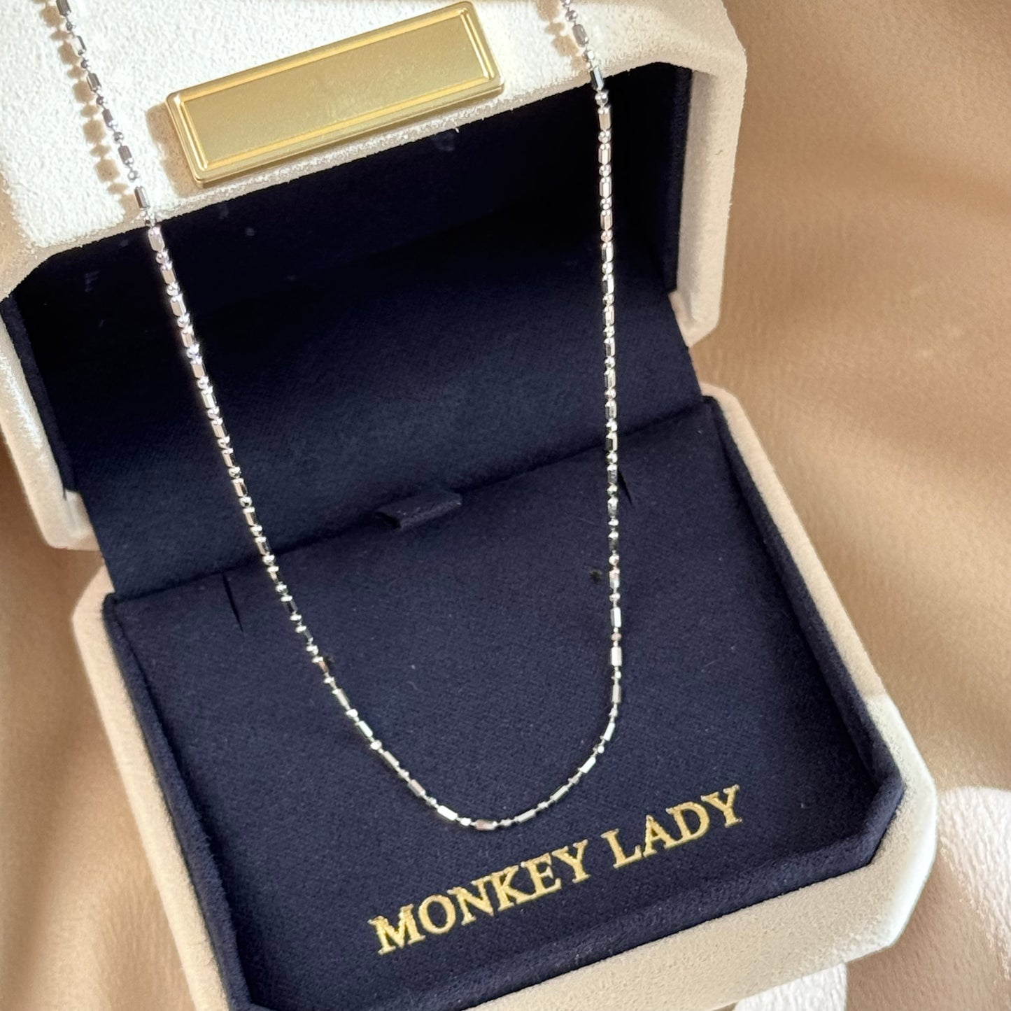 Sparkling Plain Chain Necklace, 60cm