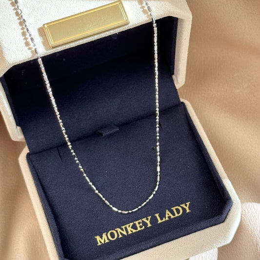 Sparkling Plain Chain Necklace, 60cm