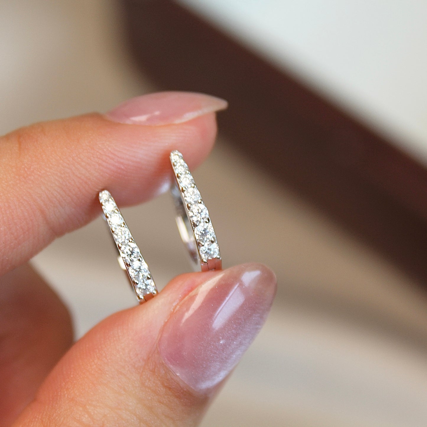 U-Shape Moissanite Hoop Earrings