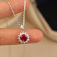 Lab-Grown Ruby Sunflower Necklace
