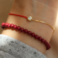 14K Solid Yellow Gold Bubble Red Bracelet