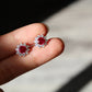Lab-Grown Ruby Sunflower Earrings
