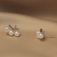 14K Solid White Gold Natural Pearl Earrings