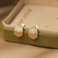 14K Solid Gold Star-fall Earrings 喷砂工艺