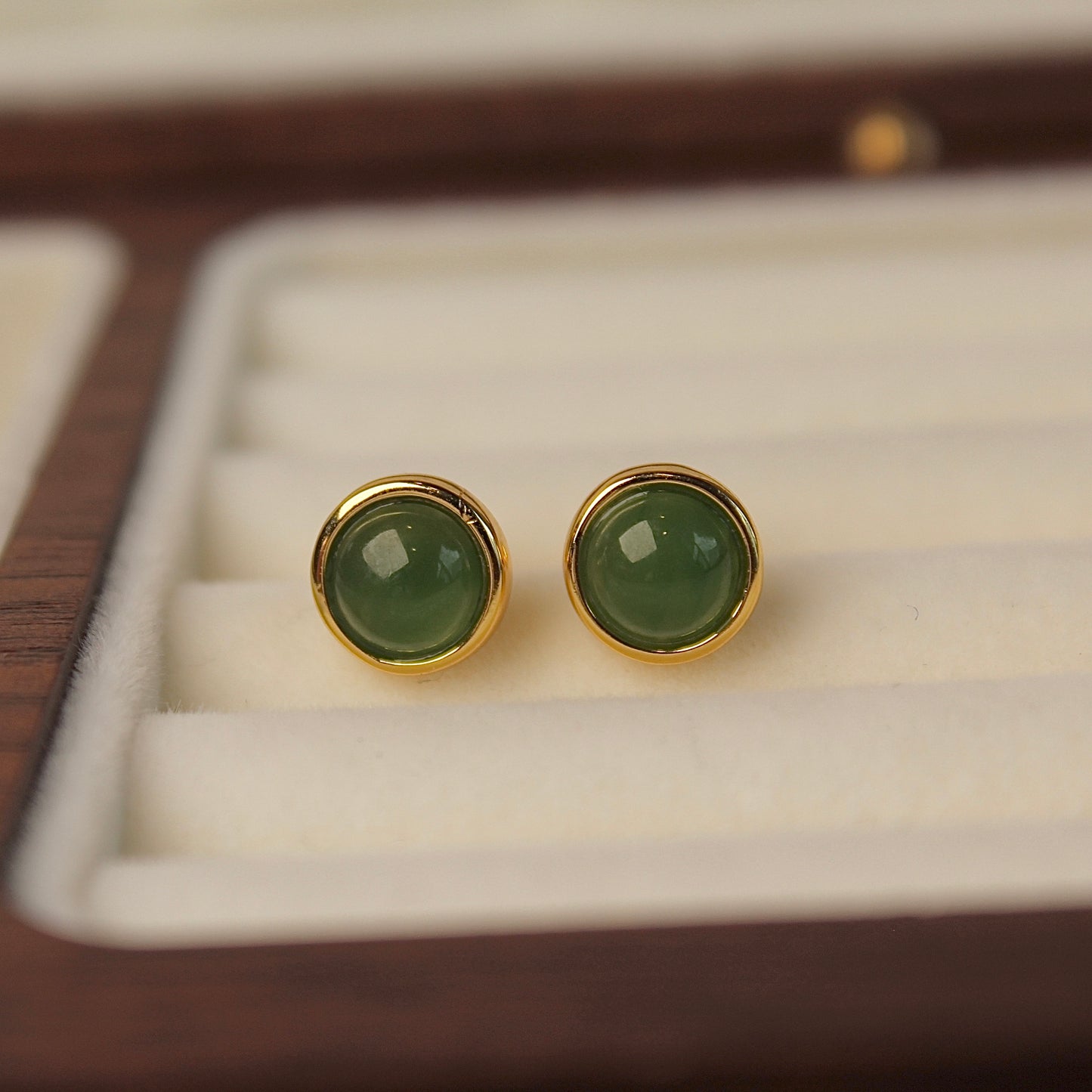 Small Natural Green Jade Earrings