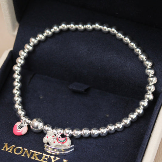 Rocking Horse Silver Beads Bracelet