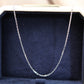14K Solid White Gold Plain Chain Necklace