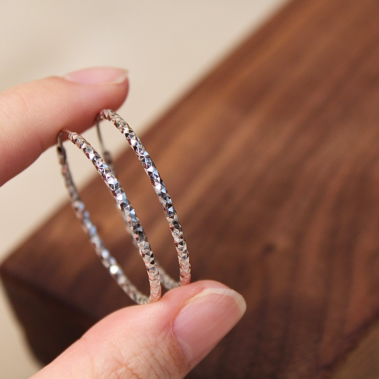 Shiny Big Hoop Earrings, 35mm