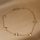 14K Solid Gold Clover Bracelet 双面车花工艺