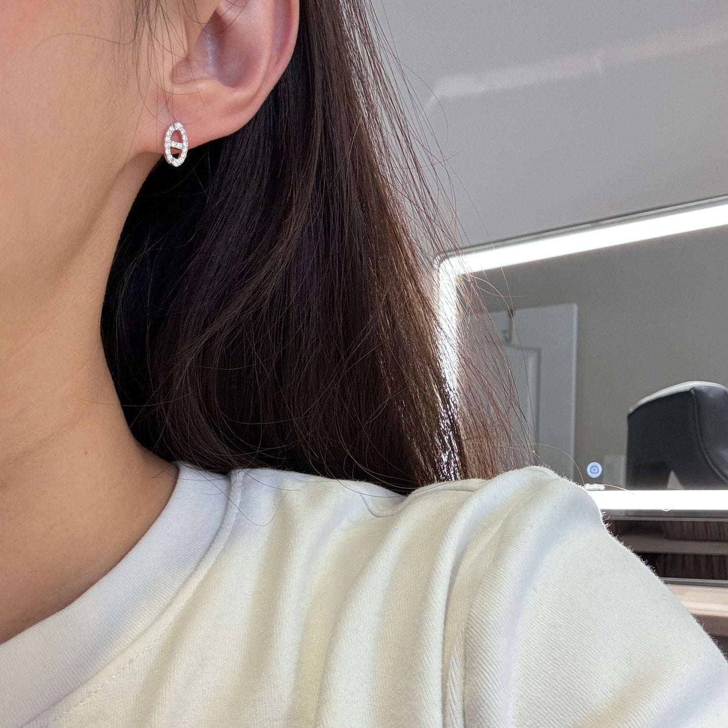 14K Solid Gold Spark Link Earrings