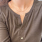 14K Solid Gold Shiny Necklace瓦片链, 45cm