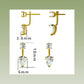 14K Solid White Gold Multi-Use Drop Earrings