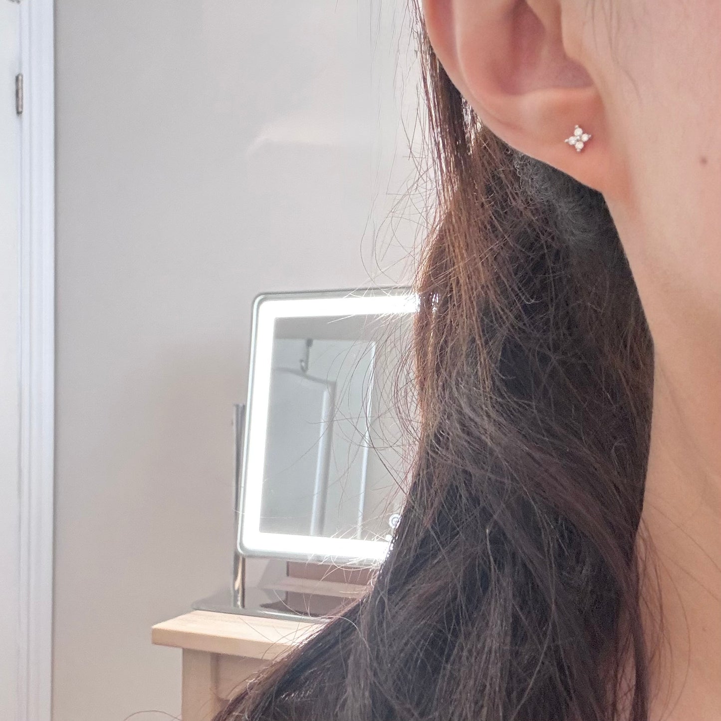 Mini Clover Moissanite Earrings