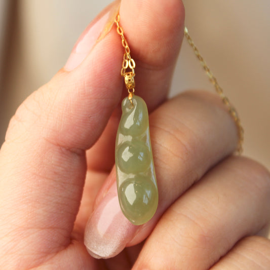 Green Pea Natural Jade Necklace