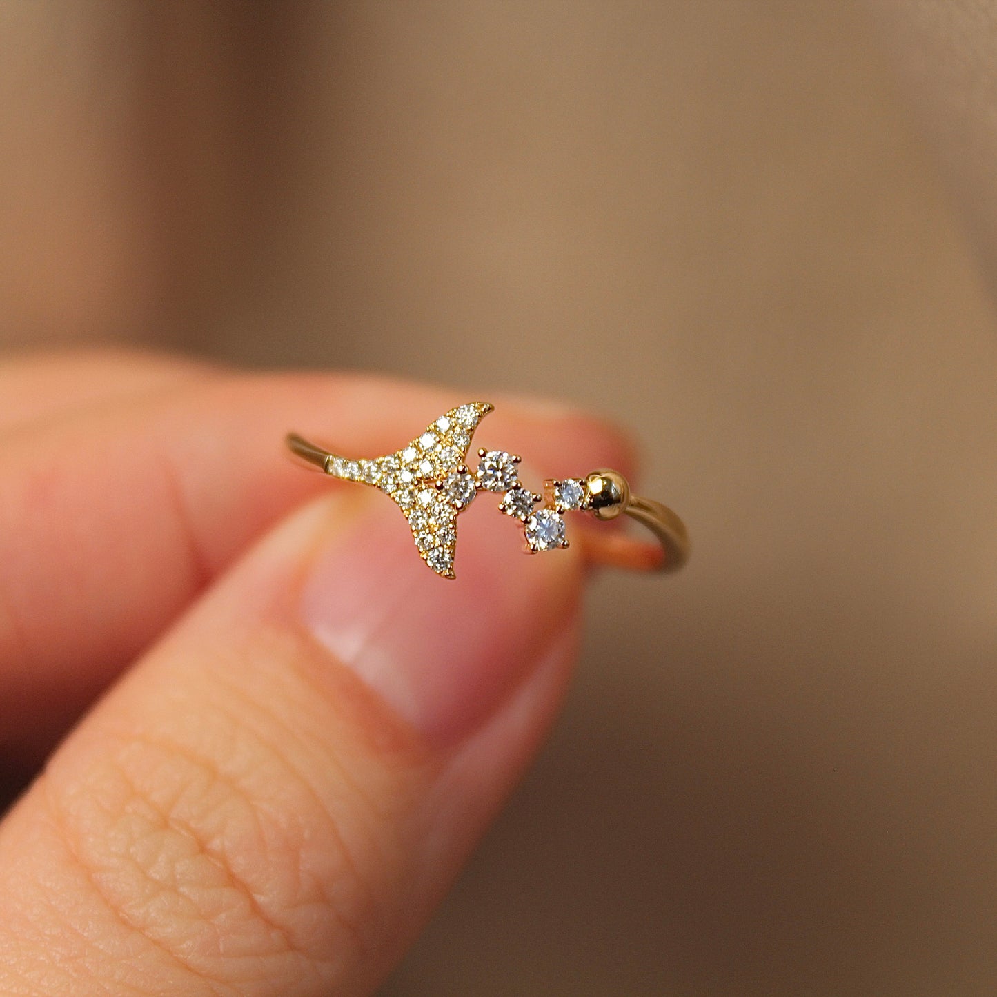 摸鱼锦鲤 14K Solid Gold Fishtail Ring