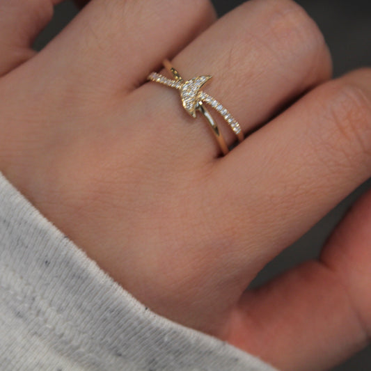 14K Solid Gold Fishtail Ring 许愿锦鲤