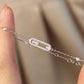 14K Solid White Gold Dancing Stones Bracelet