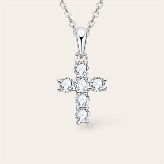 Cross Moissanite Necklace