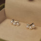 14K Solid White Gold Natural Pearl Earrings