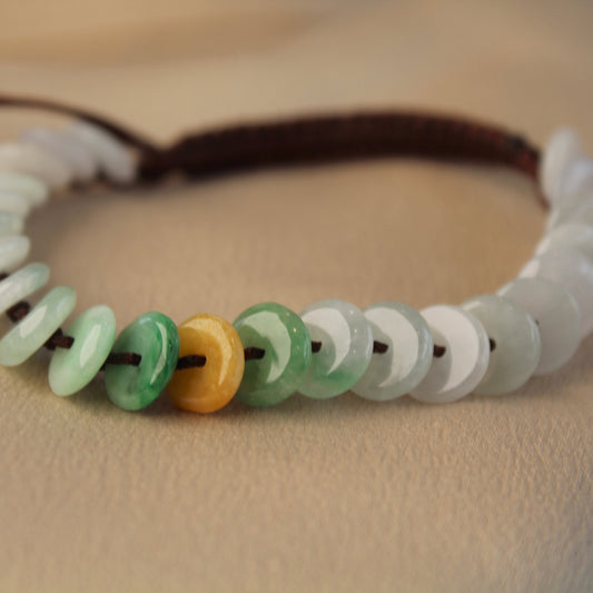 翡翠盘缠Natural Jadeite Black Bracelet