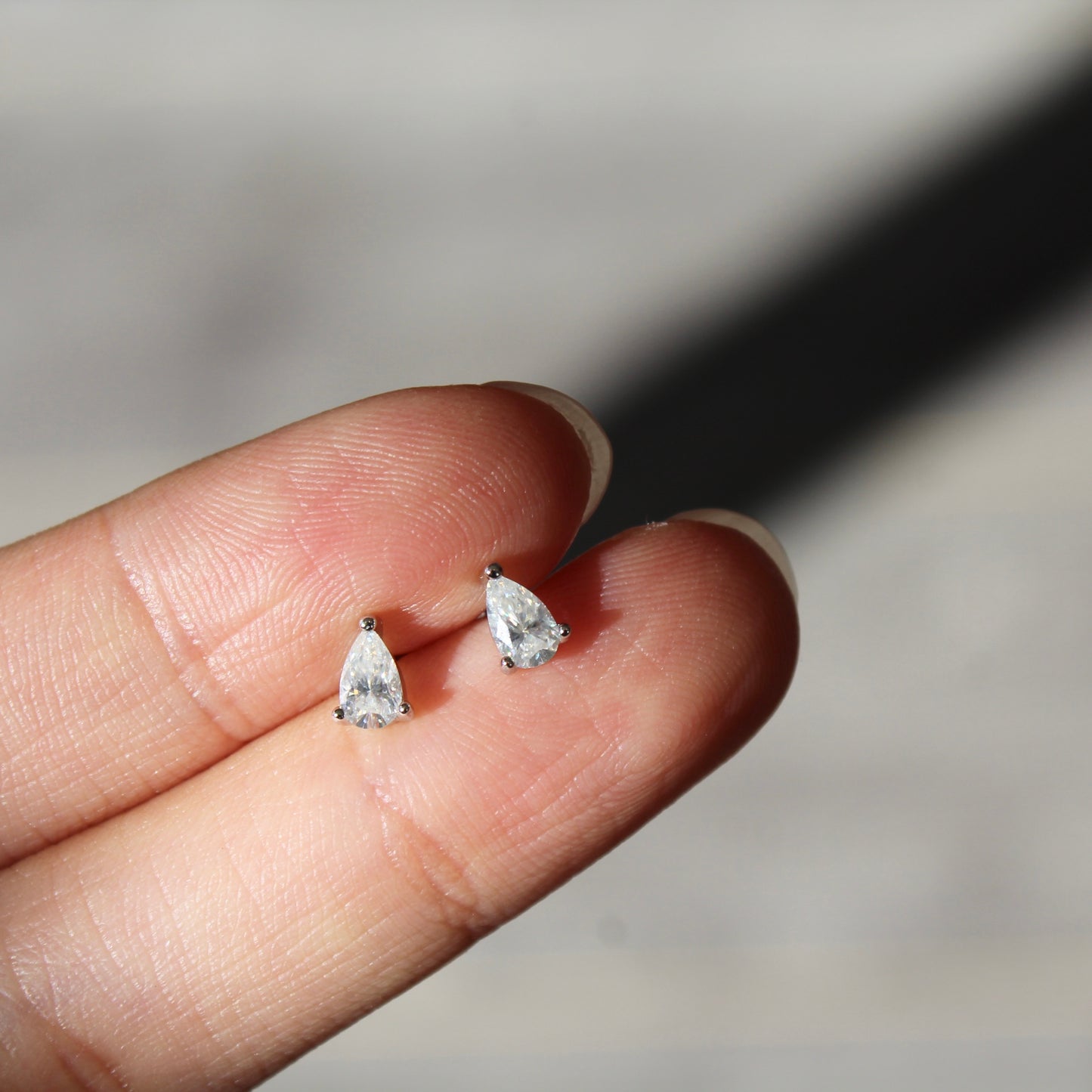 Mini Pear-Shape Moissanite Earrings