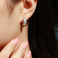 Plaid Moissanite C-Shape Earrings
