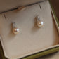 14K Solid White Gold Natural Pearl Earrings