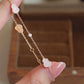 14K Solid Rose Gold Blessing Hulu Bracelet