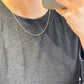 14K Solid Gold Plain Chain Necklace