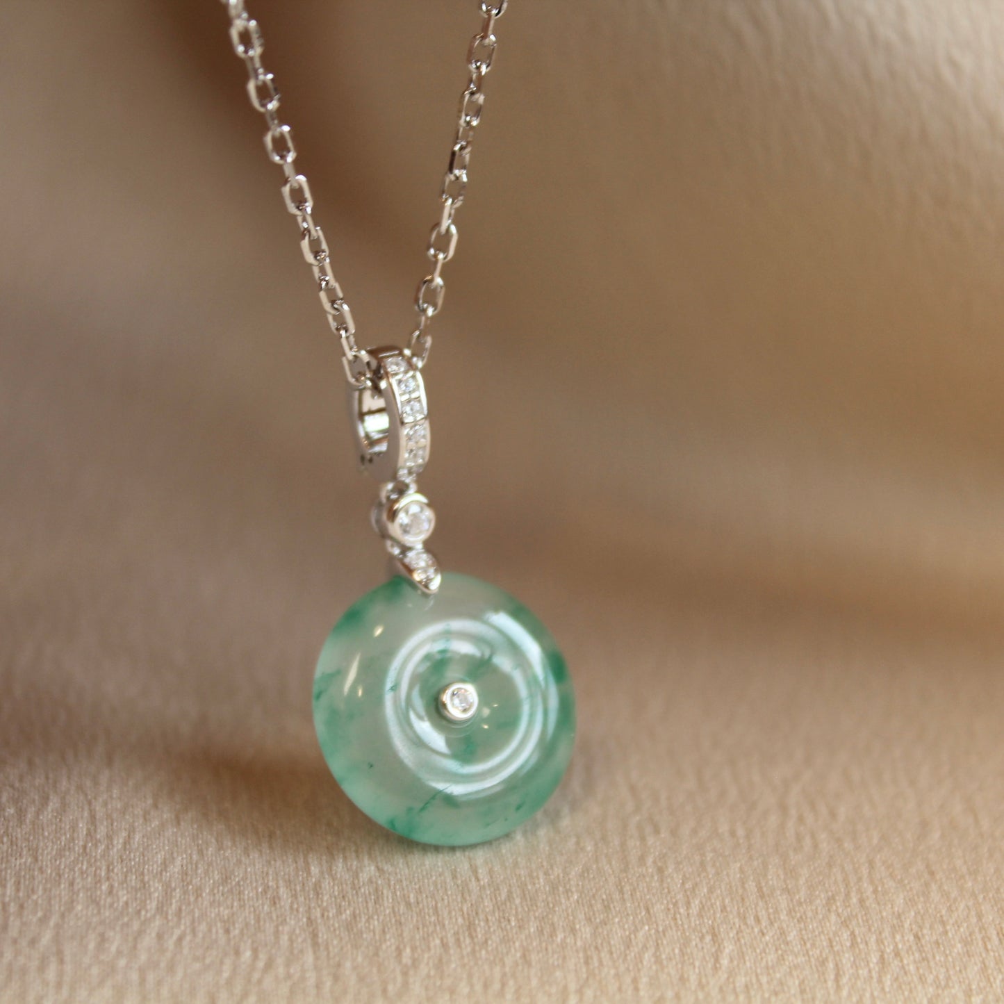 非洲翠平安扣African Aventurine Peace Buckle Necklace