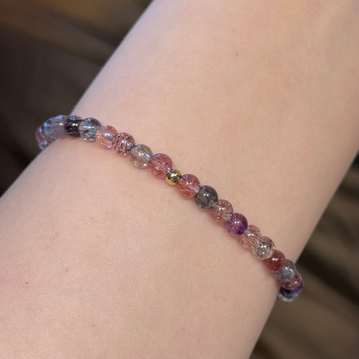 Super Seven Bracelet with 14K Gold Bead