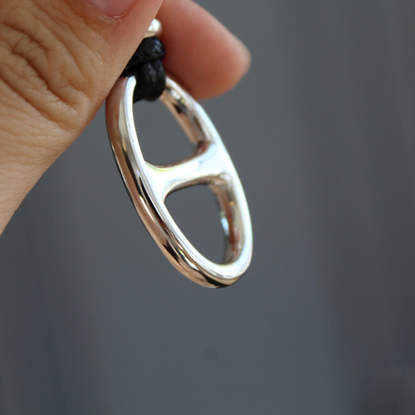 Oval Link Silver Necklace 猪鼻子T恤链