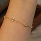 14K Solid Gold Clover Bracelet 双面车花工艺